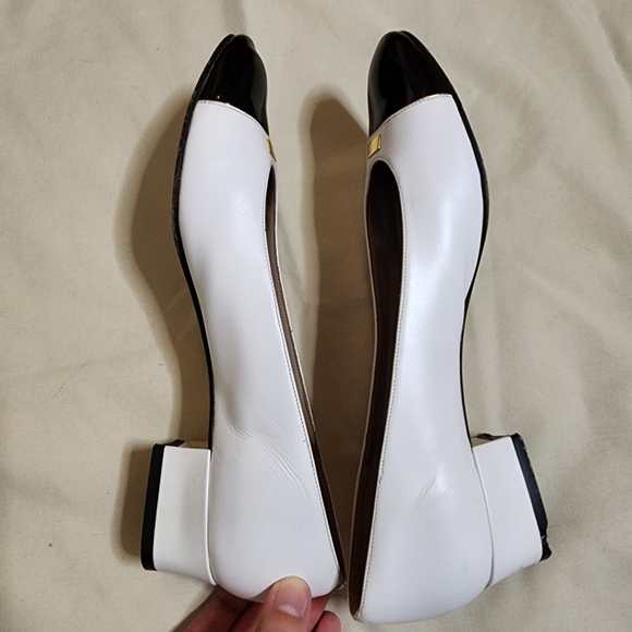 Italian leather shoes, vintage, black and white, AA, narrow - Picture 4 of 11